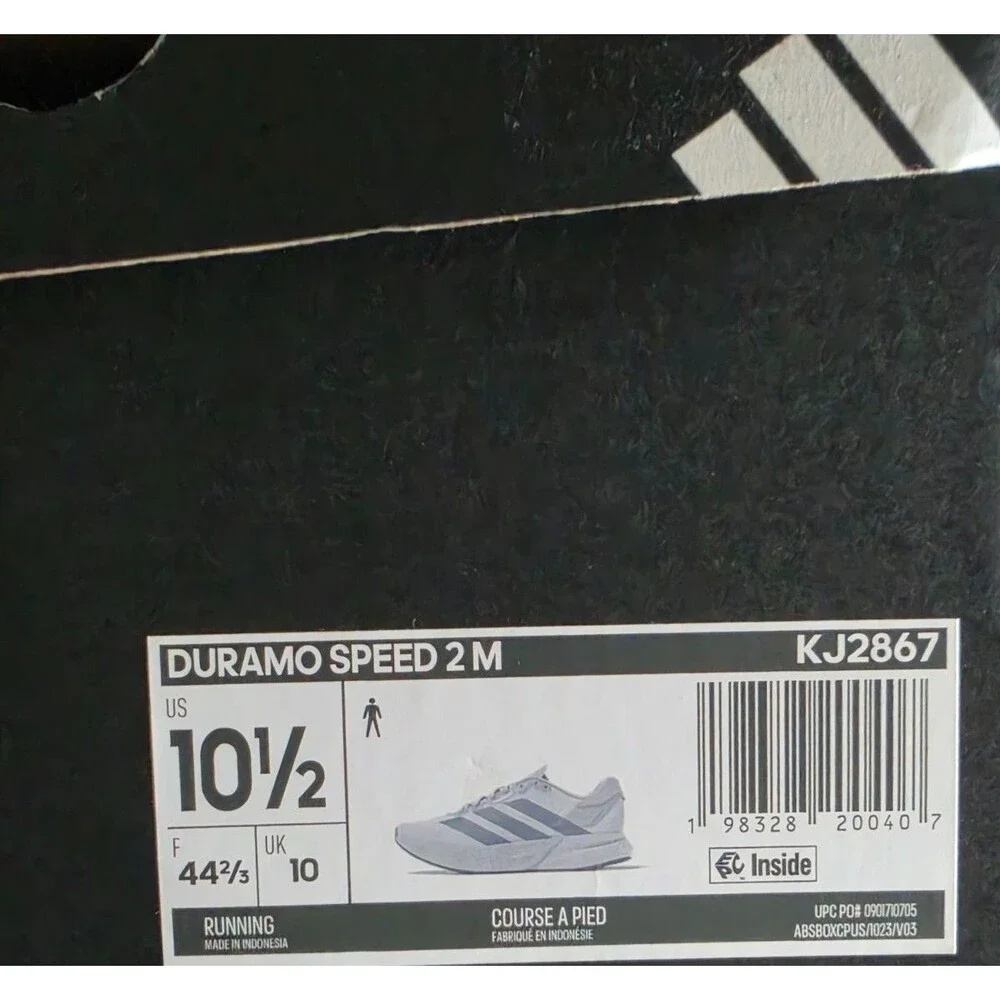 Adidas Duramo Speed 2 Men’s 10.5 Women’s 12 Running Shoes Silver Grey KJ2867 NIB